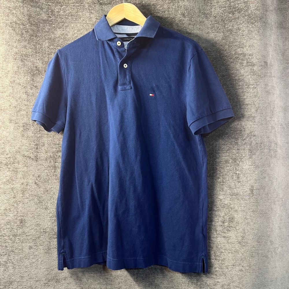 Tommy Hilfiger‎ Men's Custom Fit Navy Blue Polo Shirt Size Medium